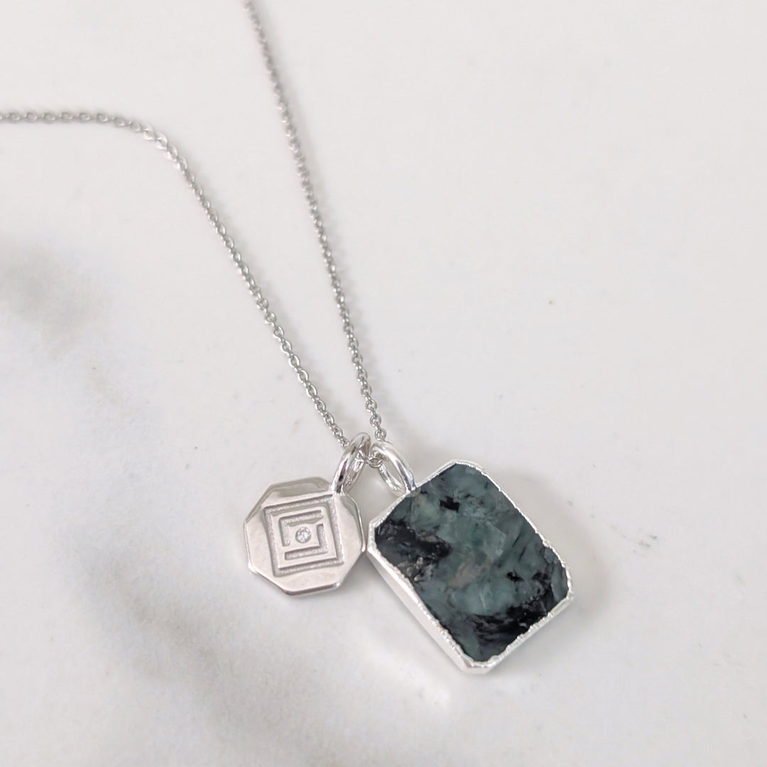 The Duo Emerald Necklace