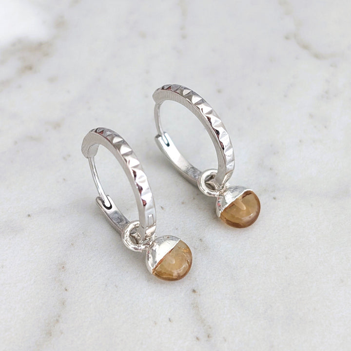 sterling silver citrine November birthstone earrings 