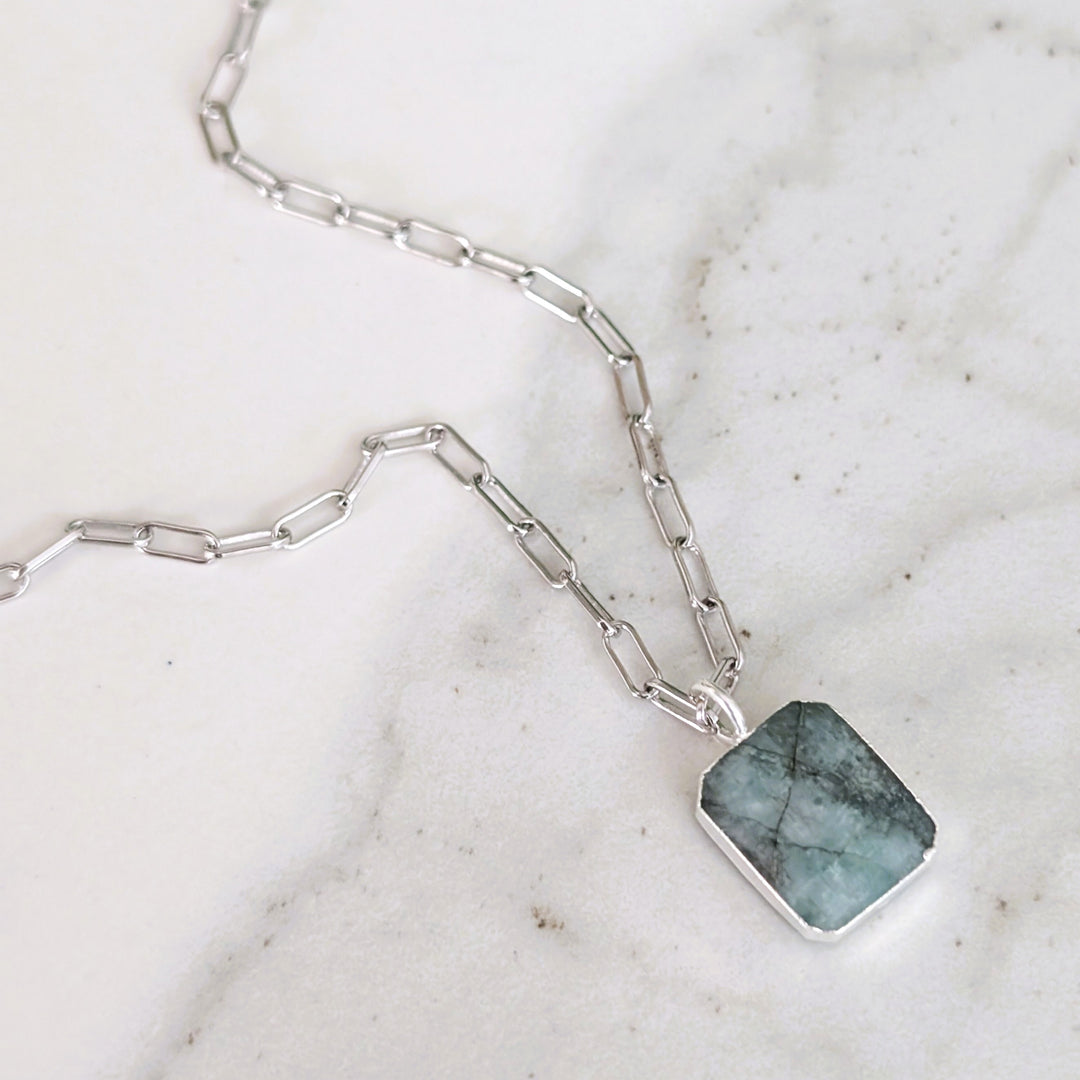 The Rectangle Emerald Necklace
