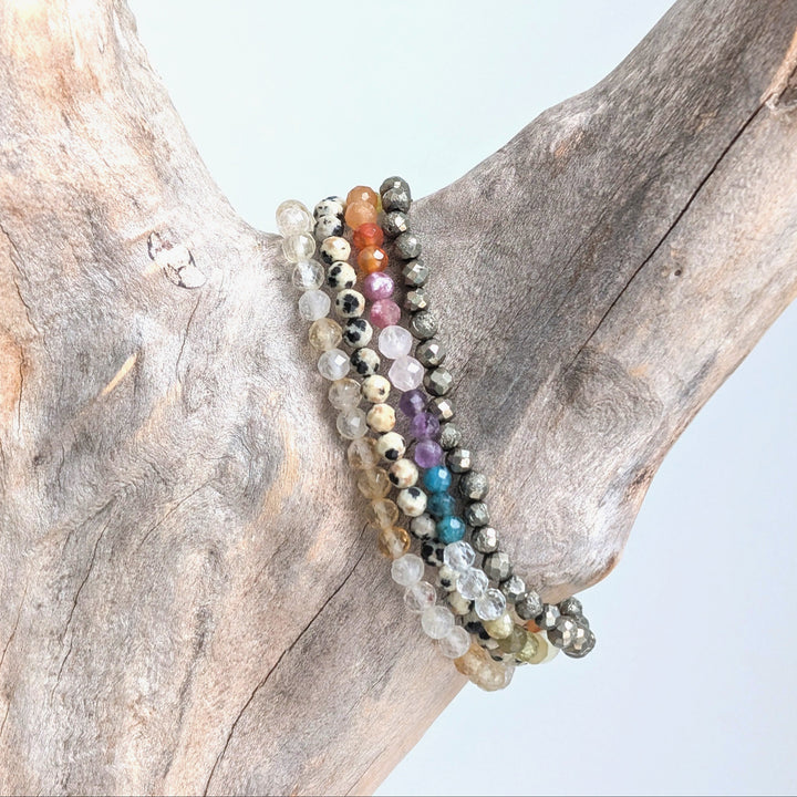 good vibes and rainbow bracelet gemstone bracelet set 