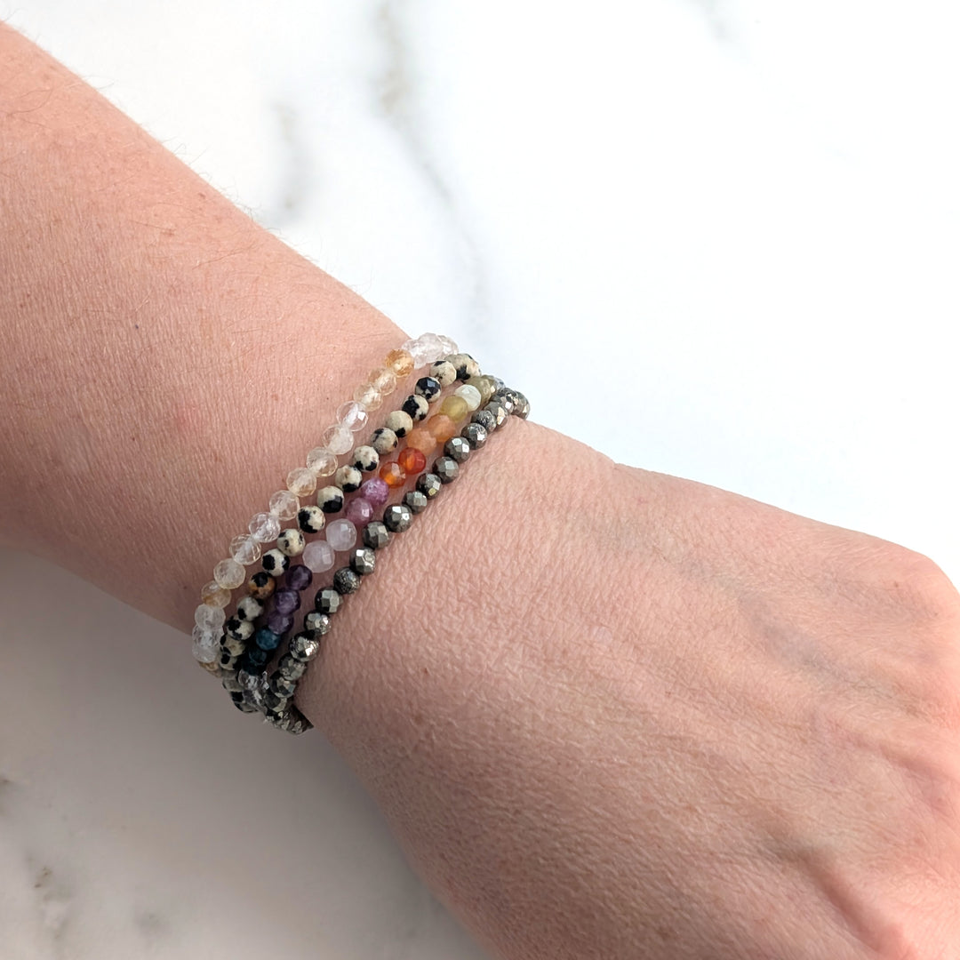 good vibes and rainbow bracelet gemstone bracelet set 