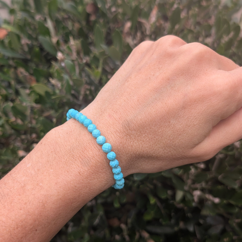 6mm bead turquoise gemstone bracelet 