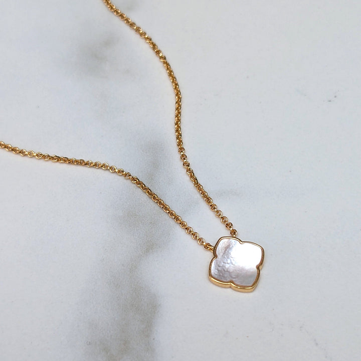The Lucky Clover Mother of Pearl Pendant Necklace