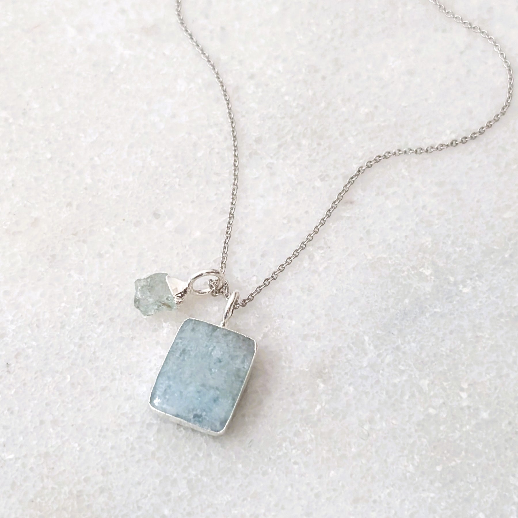 Duo Aquamarine Necklace