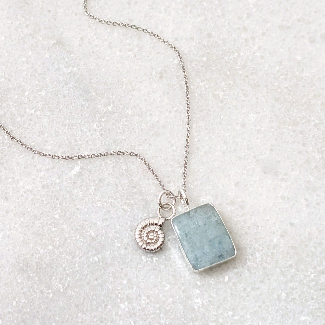 The Duo Aquamarine Necklace