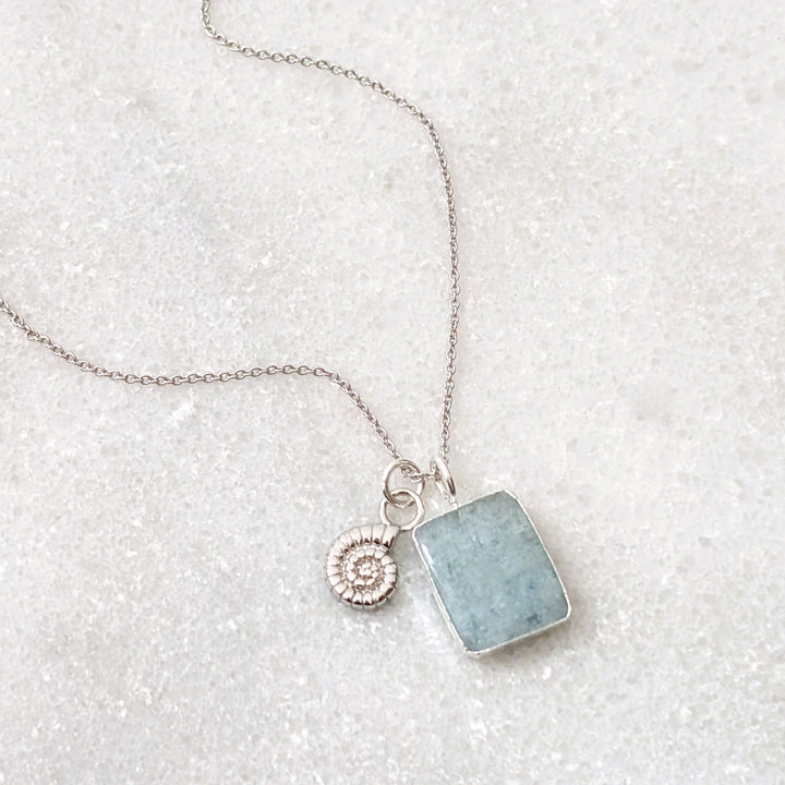 The Duo Aquamarine Necklace