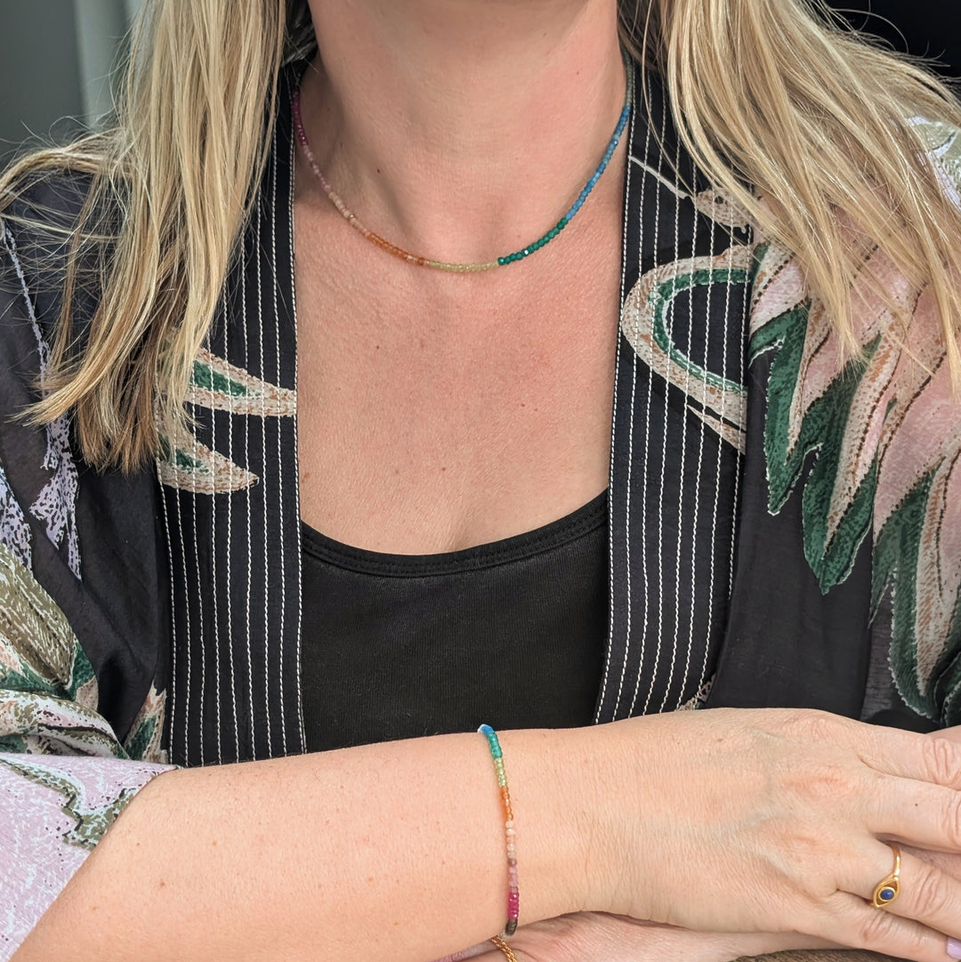 11:11 Rainbow gemstone bracelet and necklace