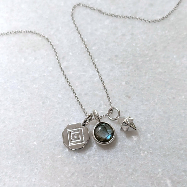 The Lunar Labradorite Trio Necklace
