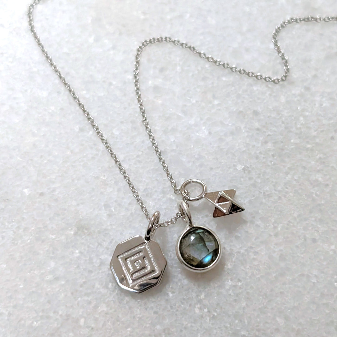 The Lunar Labradorite Trio Necklace