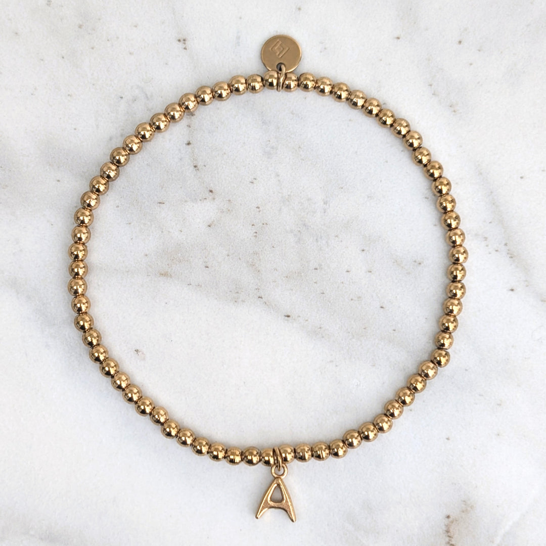 Gold Bead Bracelet - 3mm Smooth