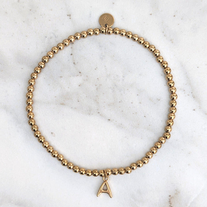 Gold Bead Bracelet - 3mm Smooth