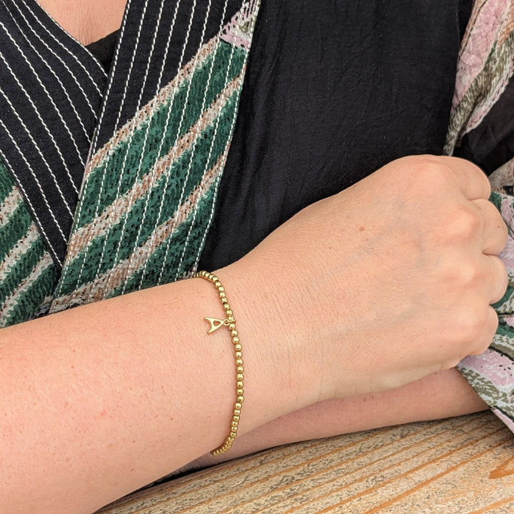 Gold Bead Bracelet - 3mm Smooth