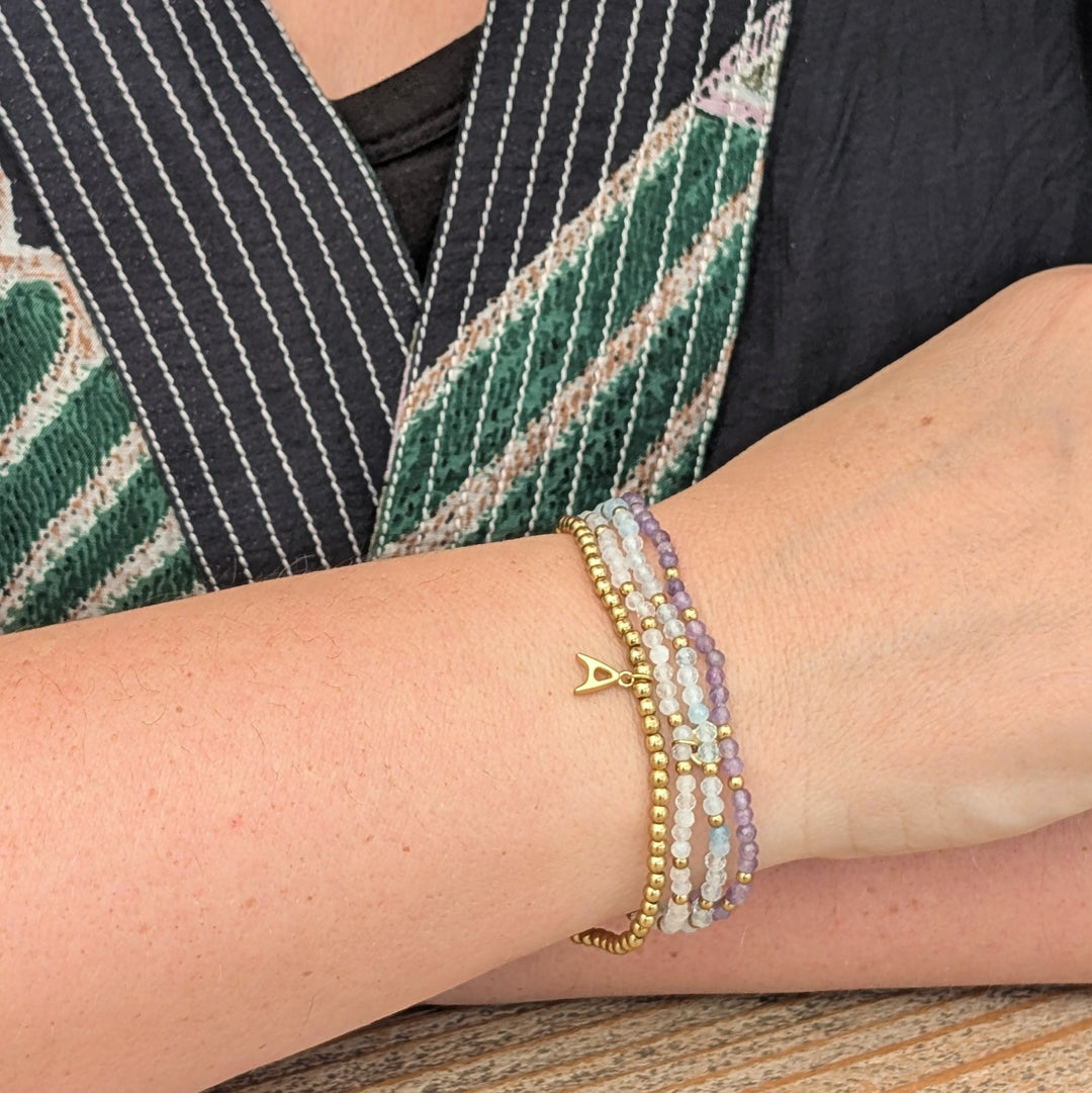 Gold Bead Bracelet - 3mm Smooth
