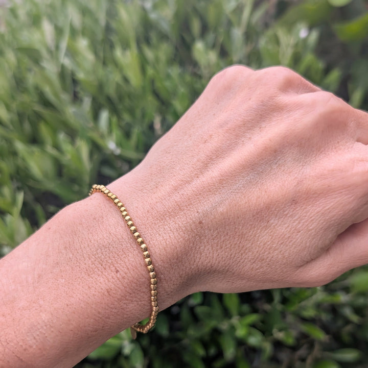 Gold Bead Bracelet - 3mm Smooth