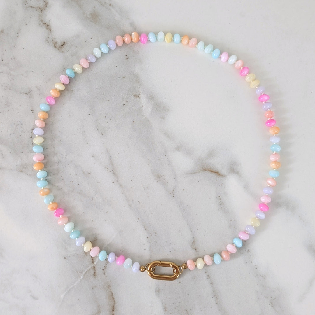 candy coloured shell bead necklace 