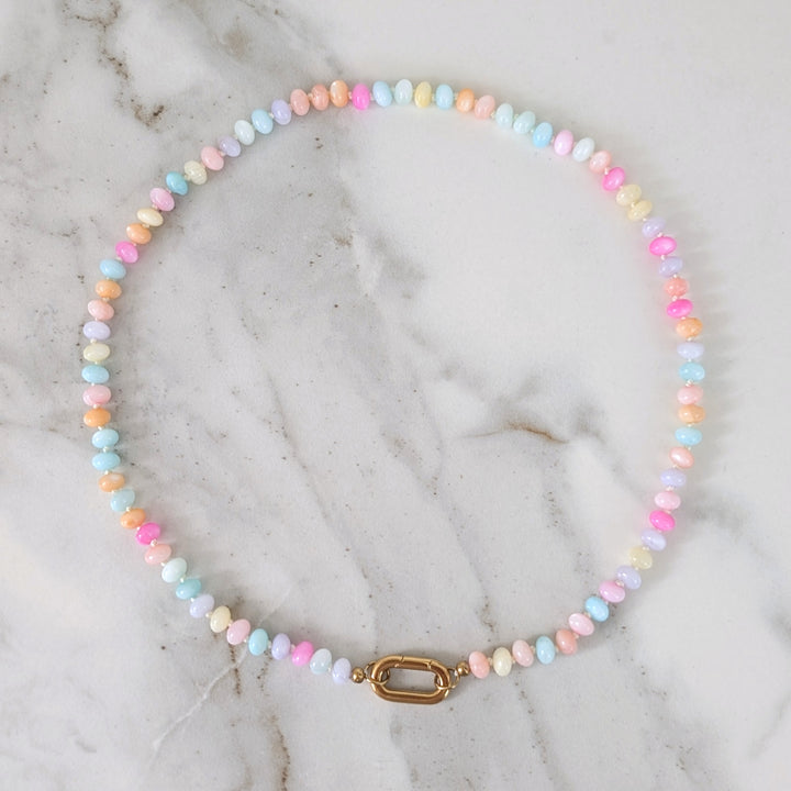 candy coloured shell bead necklace 
