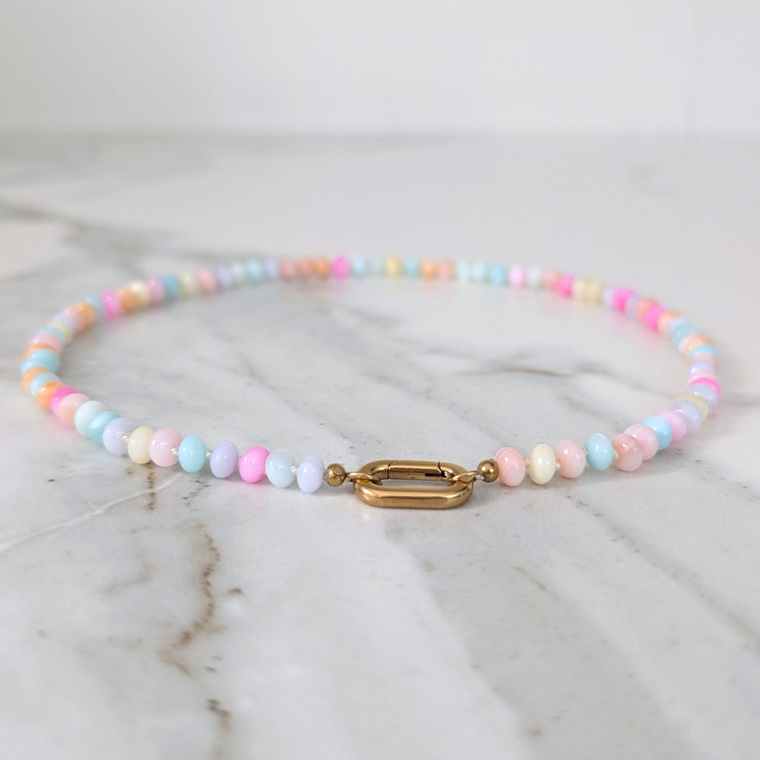 candy coloured shell bead necklace 
