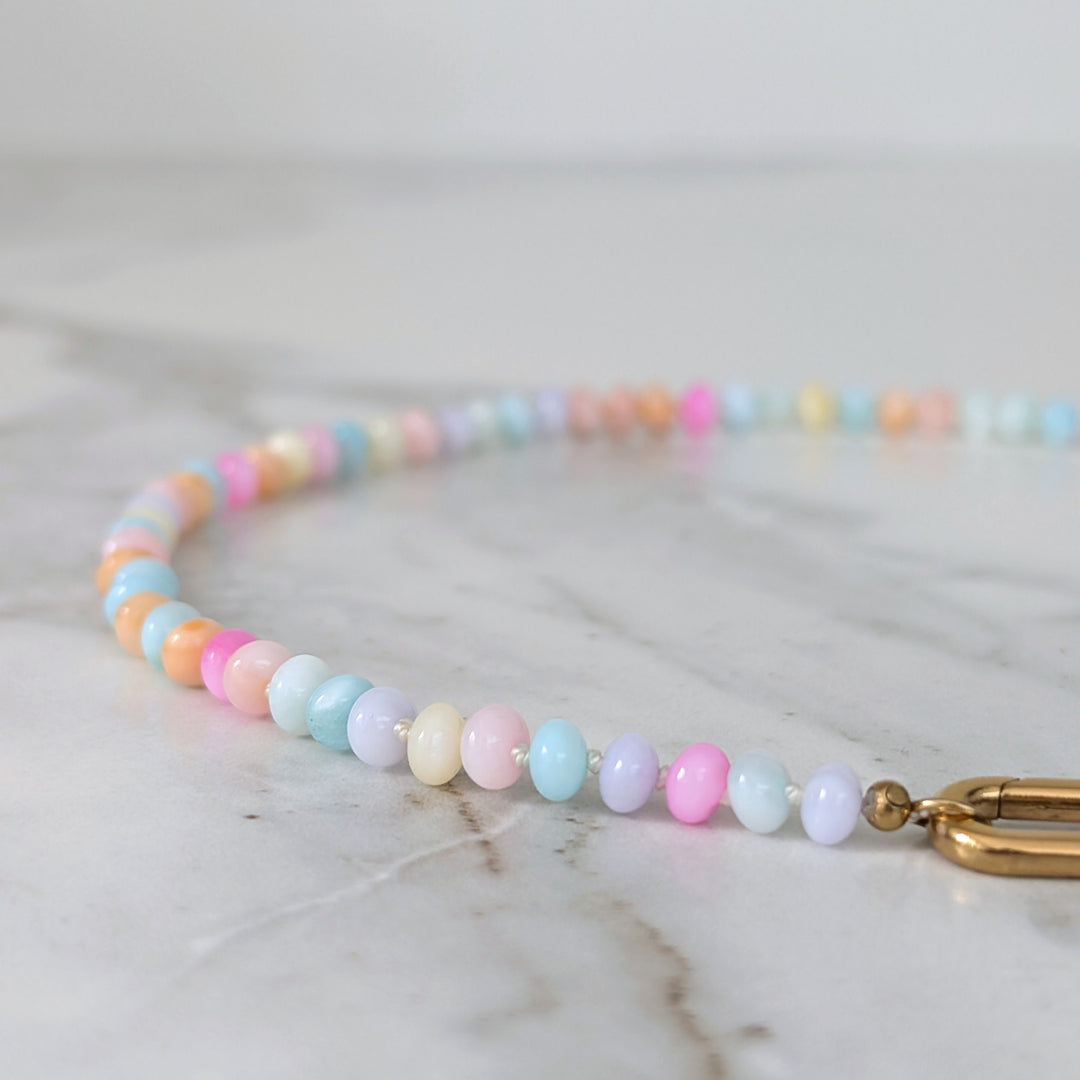 candy coloured shell bead necklace 