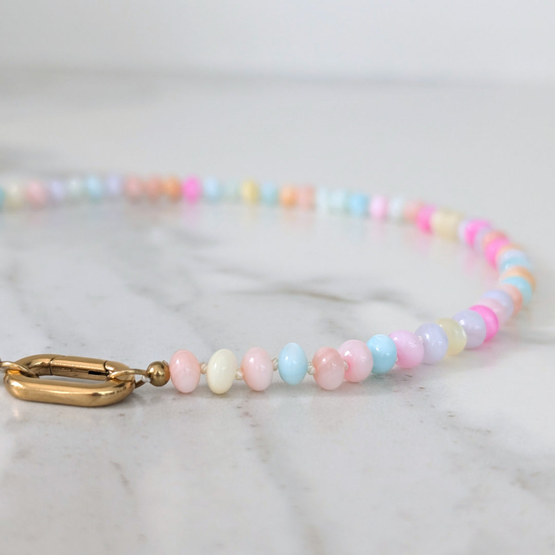 candy coloured shell bead necklace 