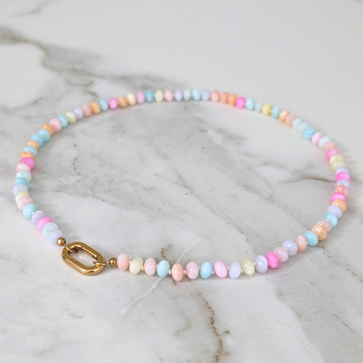 candy coloured shell bead necklace 