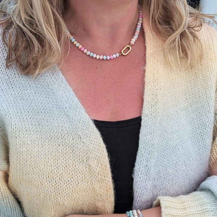 candy coloured shell bead necklace