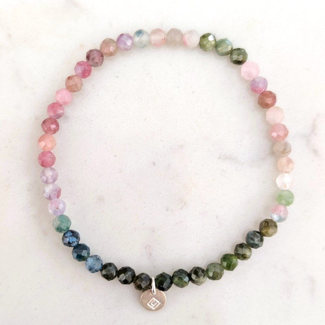 watermelon tourmaline gemstone bracelet 