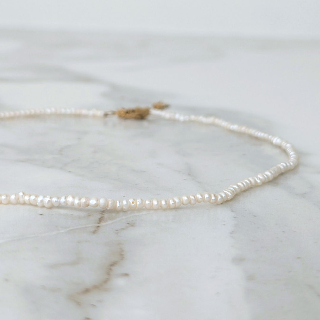 pearl skinny bead necklace