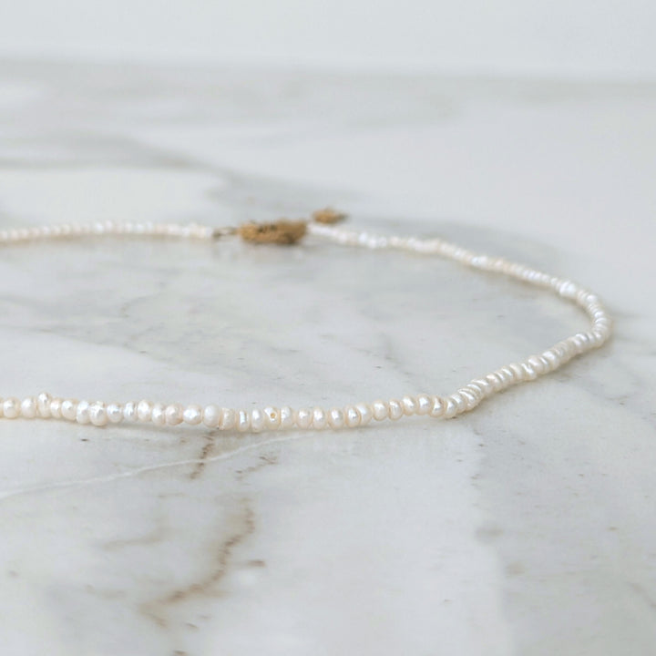 pearl skinny bead necklace