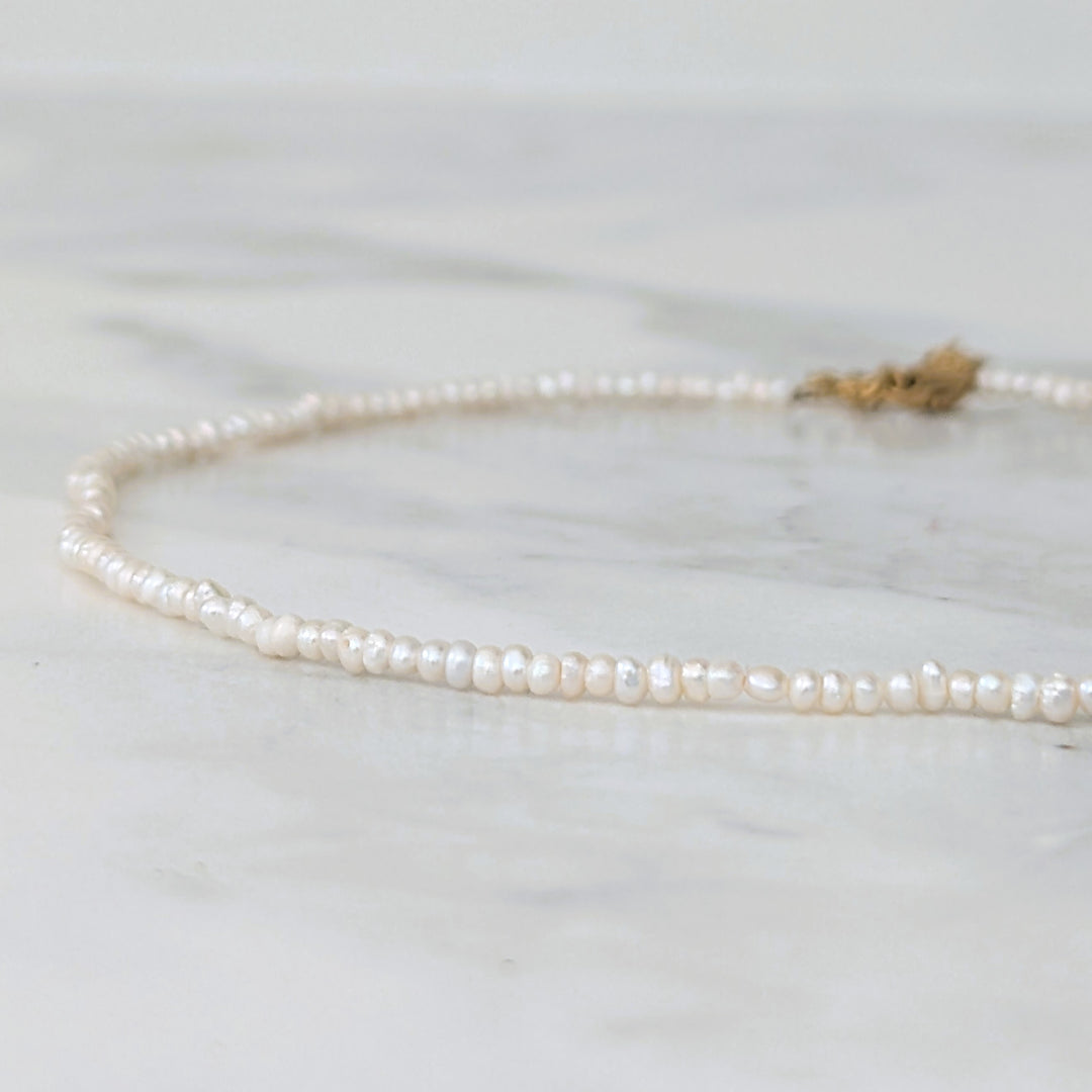 pearl skinny bead necklace
