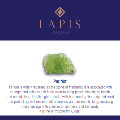 Peridot August Birthstone Necklace, Happiness & Health