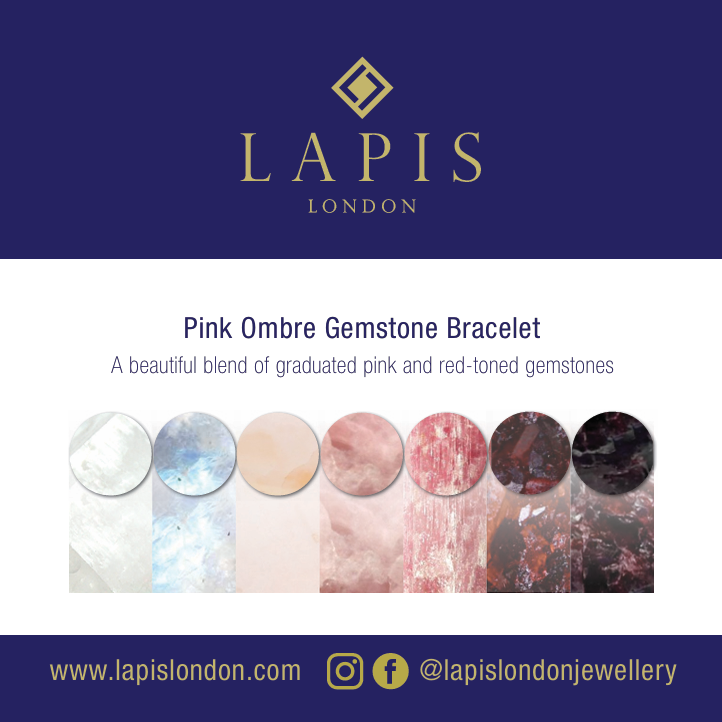 Pink Ombre Gemstone Bracelet - 4mm Faceted