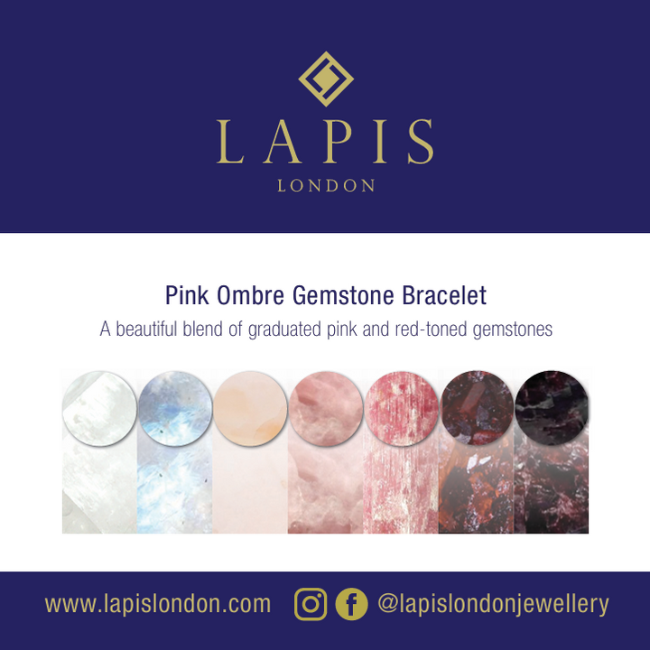 Pink Ombre Gemstone Bracelet - 4mm Faceted