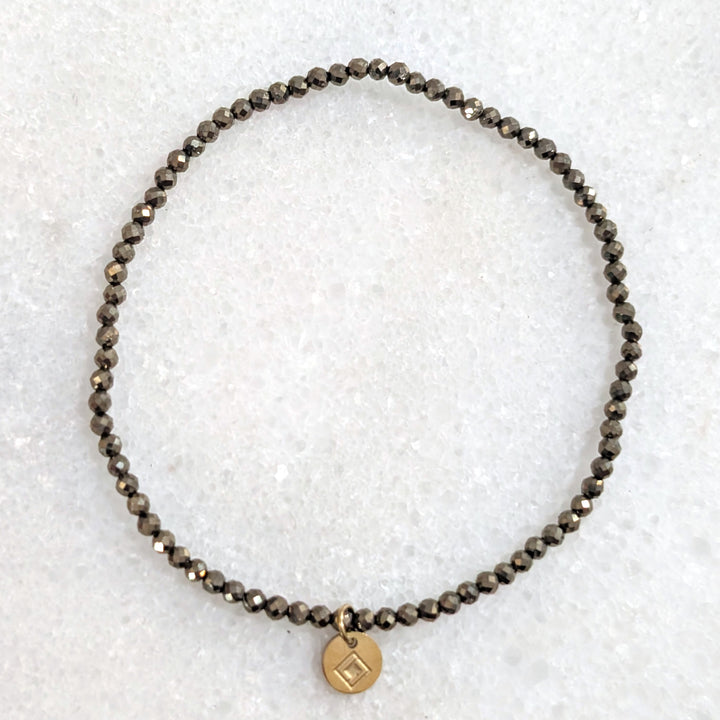 skinny pyrite gemstone bracelet