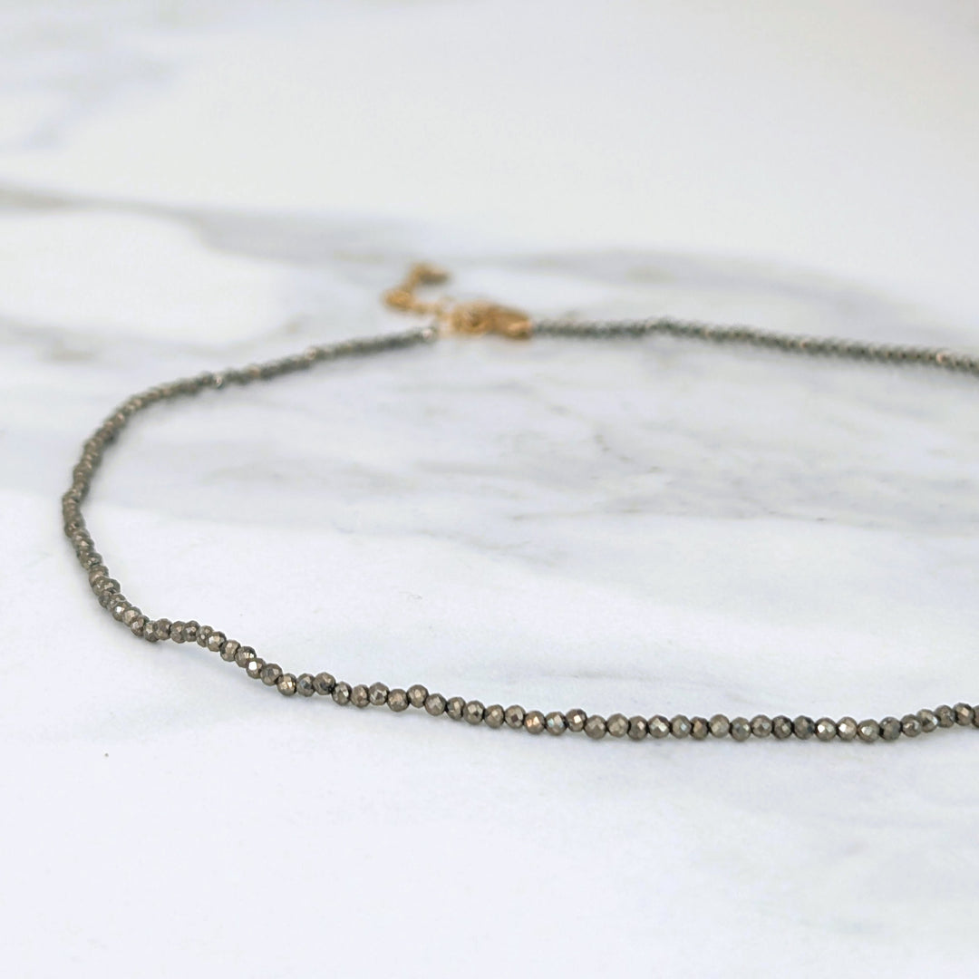 pyrite gemstone necklace 