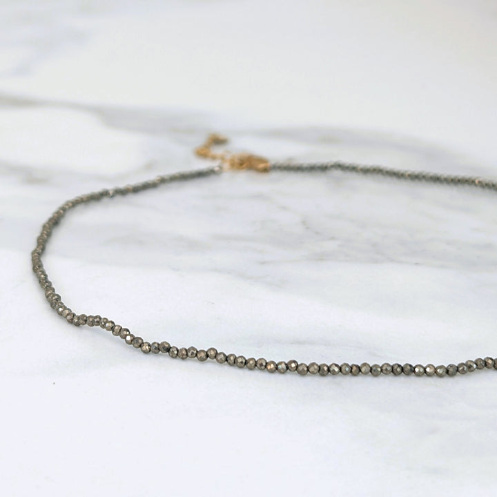 pyrite gemstone necklace 