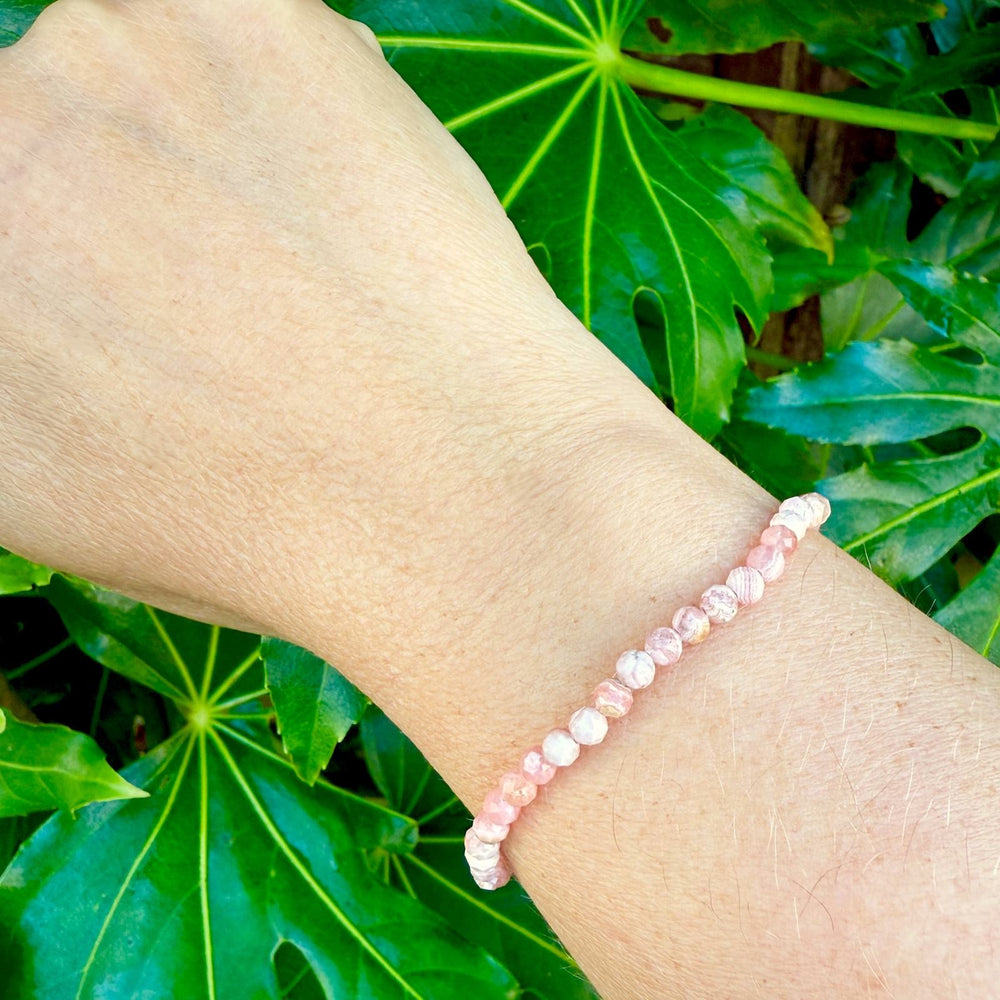 pink rhodochrosite gemstone bracelet
