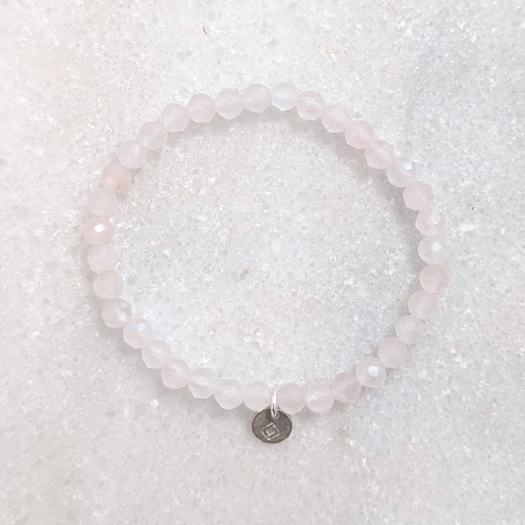 rose quartz children's gemstone bracelet 