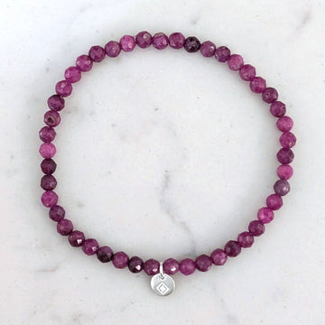 Ruby Gemstone Intention Bracelet 4mm Faceted