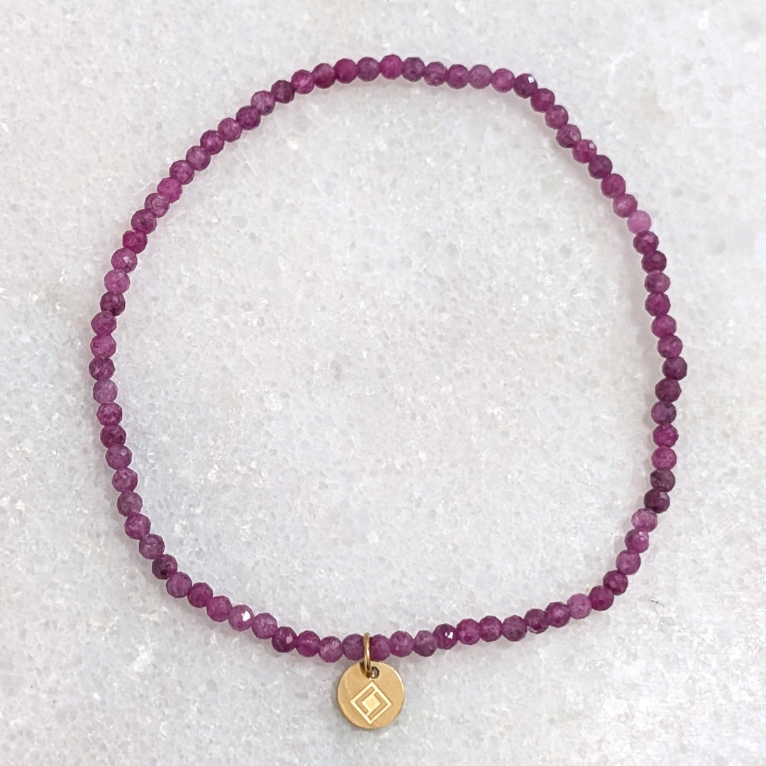 Skinny ruby gemstone bracelet 