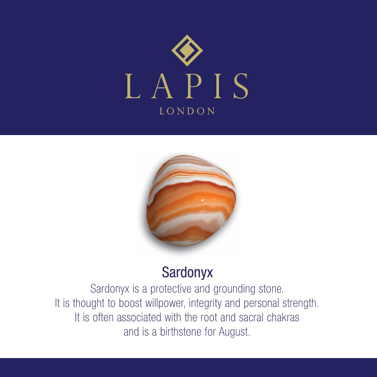 Men's Sardonyx & Lava Bead August Birthstone Bracelet  - 8mm Smooth