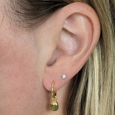 gold plated peridot august birthstone gemstone earrings