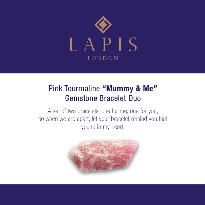 Pink Tourmaline "Mummy & Me" Gemstone Bracelet Set
