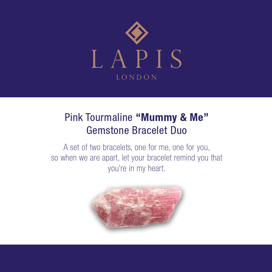 Pink Tourmaline "Mummy & Me" Gemstone Bracelet Set