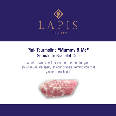 Pink Tourmaline "Mummy & Me" Gemstone Bracelet Set