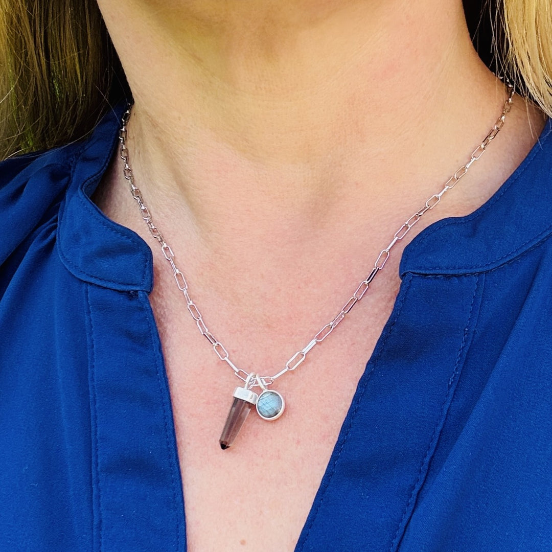 The En Pointe Duo Smokey Quartz Necklace
