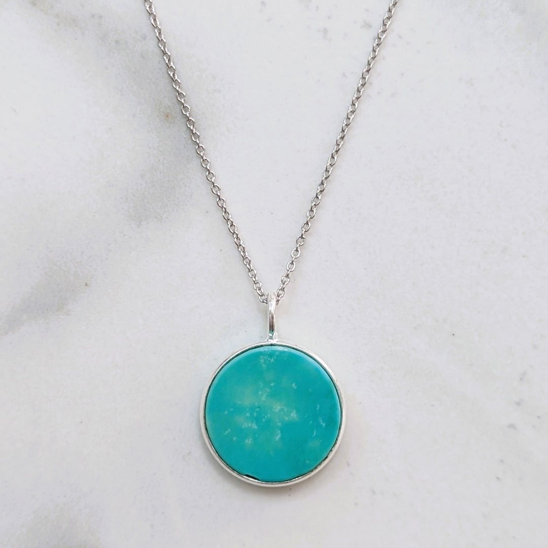 sterling silver turquoise December birthstone necklace