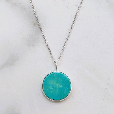sterling silver turquoise December birthstone necklace
