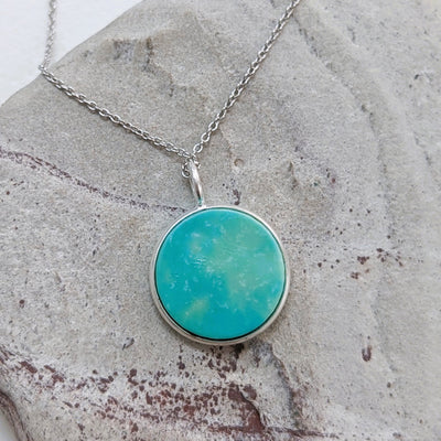 sterling silver turquoise December birthstone necklace