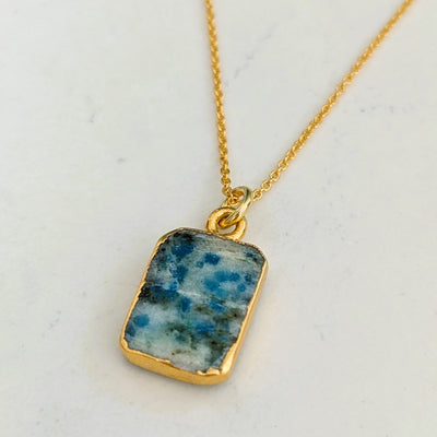 K2 Jasper gold plated pendant necklace