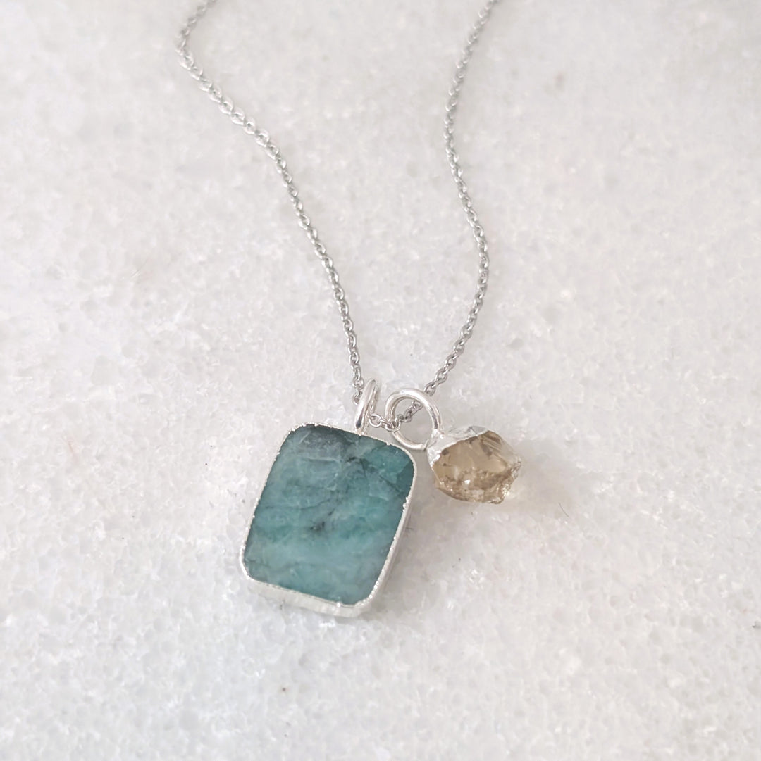 The Duo Emerald Necklace